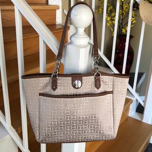 Tommy Hilfiger tan tote bag
